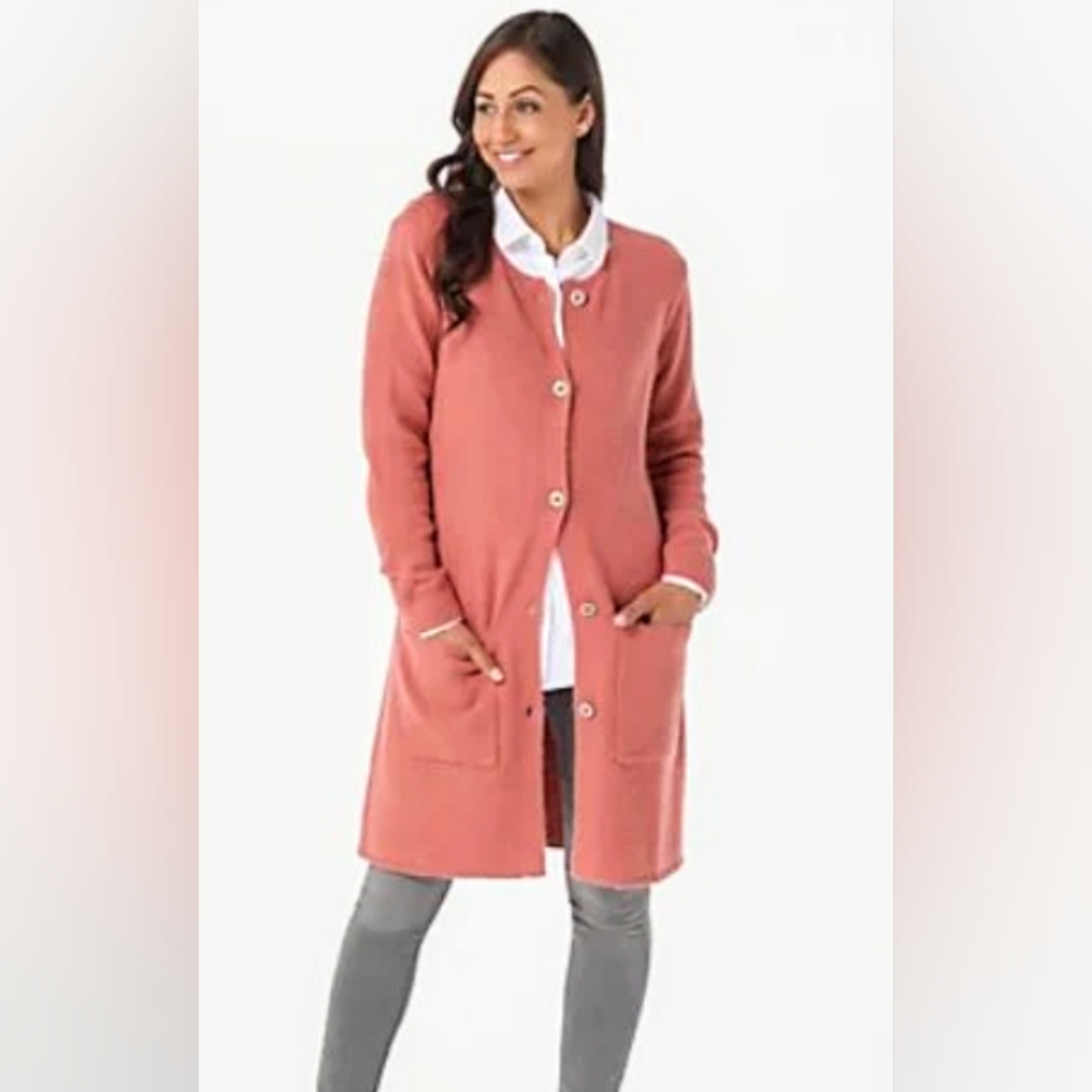 Denim & Co. Naturals long button-front cardigan